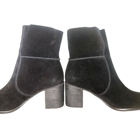 Frye & Co Phoebe Suede Leather Boots Size 8 Black Ankle 70s Retro Preppy Western - Picture 13 of 16